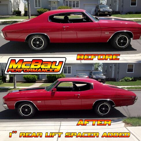 1" Lift Billet Aluminum Rear Coil Spring Spacer Set/Pair Compatible with Ford 70's-10's, Late 60's-80's GM Passenger Cars & Newer GM Trucks & SUV's - MADE IN USA in Saudi Arabia