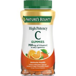 Nature's Bounty High Potency Vitamin C Gummies, Immune Support Supplement, 700mg, Orange Flavor, 60 Count in Kuwait