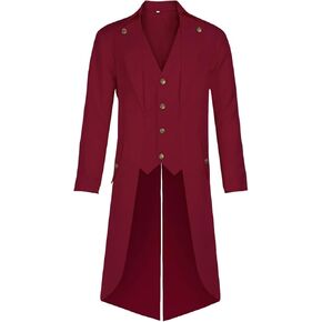 سترة رجالي Steampunk Pirate Tailcoat القوطية الفيكتورية معطف خلفي عصر النهضة خمر زي الهالوين in Kuwait