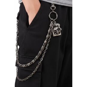 Pants Chain Wallet Chain for Men – Double Layer Alloy Jeans Skull Chain, Heavy Duty Gothic Punk Biker Hip Hop Accessory in Saudi Arabia