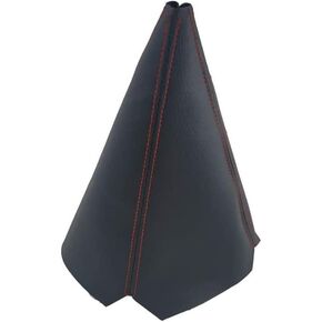 غطاء غبار لمقبض ناقل الحركة العالمي للسيارة، غطاء حذاء التحول، مصنوع من جلد البولي يوريثان الأسود مع درزات سوداء وزرقاء (أحمر) in Kuwait