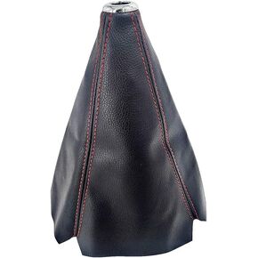 غطاء غبار لمقبض ناقل الحركة العالمي للسيارة، غطاء حذاء التحول، مصنوع من جلد البولي يوريثان الأسود مع طبقات سوداء وطبقات حمراء وطبقات زرقاء (أحمر/ABS) in Kuwait