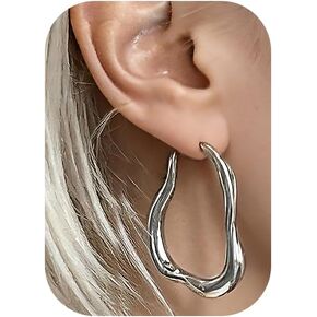 Gold Earrings for Women Trendy, Chunky Gold Huggie Stud Hoop Hypoallergenic Earrings, Jewelry Gifts for Best Friend, Valentines Day Gifts for Her in Kuwait