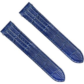 حزام ساعة جلدي من Ewatchparts مقاس 19 ملم متوافق مع كارتير رودستر 2510 2524 3312 الإصدار الأزرق in Saudi Arabia