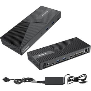 محطة إرساء USB3.1 Gen1 لأجهزة الكمبيوتر المحمول والكمبيوتر، محطة إرساء الكمبيوتر الشخصي، شاشة مزدوجة لشاشات متعددة فائقة الدقة، 2X 4K HDMI، 2X منافذ عرض، 2X منافذ USB-C، جيجابت إيثرنت، نظام التشغيل Windows أو Mac OS in Kuwait