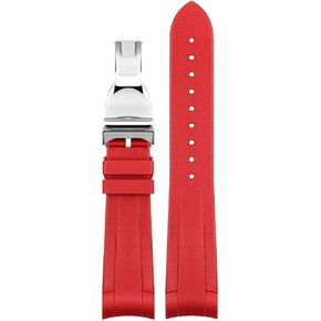 حزام ساعة مطاطي لتيودور بلاك باي بتوقيت جرينتش حزام ساعة ذو نهاية منحنية قابل للطي مشبك أسود أزرق أحمر 22 مللي متر سوار المعصم in Kuwait