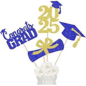 24 قطعة من أعواد قطع مركزية للتخرج باللون الأزرق 2024، قطع مركزية لحفلات التخرج للطاولات باللون الأزرق لطاولات التخرج 2024 لديكورات الطاولة المركزية التخرج 2024 باللون الأزرق in Kuwait