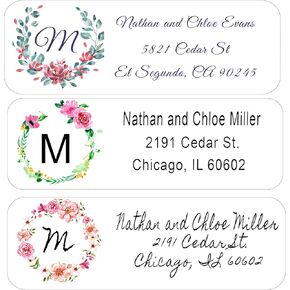 120 Count Personalized Floral Return Address Labels-Mailing Labels for Envelopes, Self Adhesive Flat Sheet Rectangle Personalized Name Stickers (1), 2.62 inch X 1 inch in Saudi Arabia