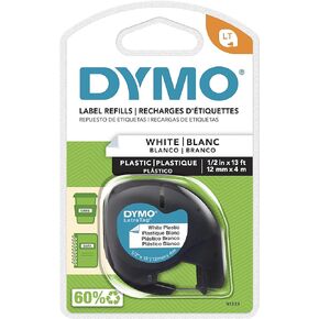 مجموعة متنوعة من ملصقات DYMO LT، 1/2 بوصة × 13 قدمًا، طباعة سوداء، 3 لفات، لصانعي ملصقات LetraTag in Kuwait