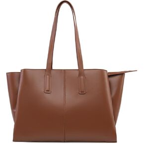 Work Tote Bag for Women Fits 14 In Laptop, Vegan Leather Purse with Compartments & Zipper, Structured Shoulder Bag for Office in Saudi Arabia