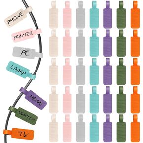 35 Pcs Multicolored Color-Coded Nylon Cable & Cord Labels (7 Colors, 5 Each) - Reusable Hook & Loop Wire Tags, Residue-Free Ink-Proof Water-Resistant Identification Labels for Home Office Data Centers in Saudi Arabia