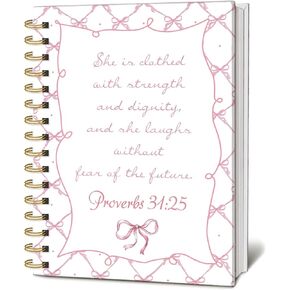 Bible Journal For Women, Women's Bible Prayer Diary, Pink Bow Stuff, Cute College Style Bow Notebook, College Style Spiral Diary Suitable For School Use, Christian Girl Energy Journal 5.9x8.3 Inch in Saudi Arabia