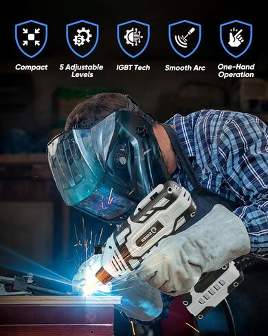 Saker Portable Electric Welding Machine,110V Portable Welder Handheld with IGBT Inverter 5 Variable Current Adjustment, ARC Welder Gun, Fits for 3/32" Wire Rods (Grey) in Kuwait