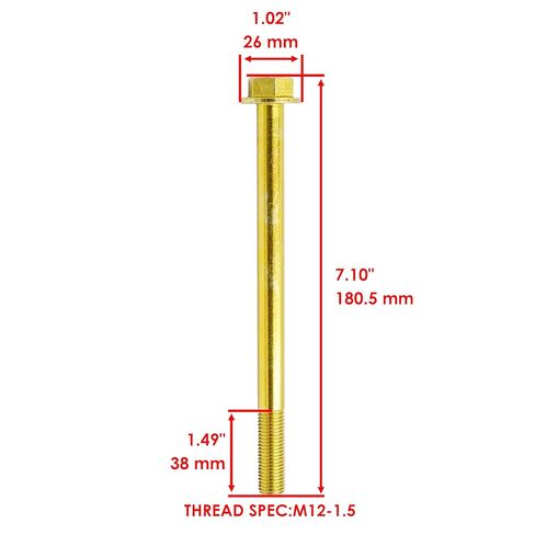 Caltric 7520294 Rear Left & Right Lower Knuckle Bolt Compatible with Polaris RZR 4 S Trail 900 15-2024 / RZR S S4 Trail 1000 16-2021 / Ranger Crew XP 1000 18-2024 / General XP 4 1000 16-2023 M12-1.5 in Kuwait