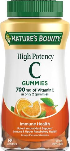 Nature's Bounty High Potency Vitamin C Gummies, Immune Support Supplement, 700mg, Orange Flavor, 60 Count in Kuwait