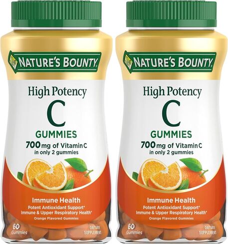علكات فيتامين C عالية الفعالية من Nature's Bounty، مكمل لدعم المناعة، 700 مجم، نكهة البرتقال، 60 قطعة in Saudi Arabia
