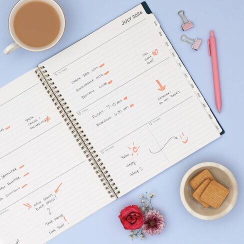 Blue Sky 2026-2027 Weekly and Monthly Academic Year Planner Calendar, July 2026 - June 2027, 8.5" x 11", Flexible Cover, Wirebound, Storage Pocket, Laminated Tabs, Greta in Saudi Arabia