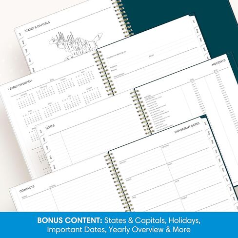 Blue Sky 2026-2027 Weekly and Monthly Academic Year Planner Calendar, July 2026 - June 2027, 8.5" x 11", Flexible Cover, Wirebound, Storage Pocket, Laminated Tabs, Greta in Saudi Arabia