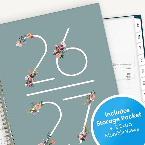 Blue Sky 2026-2027 Weekly and Monthly Academic Year Planner Calendar, July 2026 - June 2027, 8.5" x 11", Flexible Cover, Wirebound, Storage Pocket, Laminated Tabs, Greta in Saudi Arabia