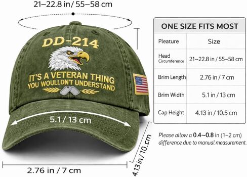 DD-214 قبعة مطرزة للمحاربين القدامى للرجال قبعة بيسبول عسكرية وطنية مع علم مطرز، مقاس قابل للتعديل in Kuwait