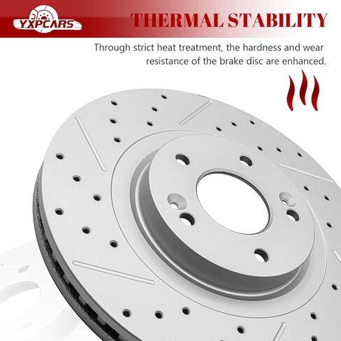 Ceramic Front Brakes Pad and Rotors Drilled Slotted Vented Replacement Disc Brake Kits for Kia Sorento 2014-2015,for Hyundai Santa Fe Sport 2013 2014 2015 2016 2.4L/2.0L in Kuwait