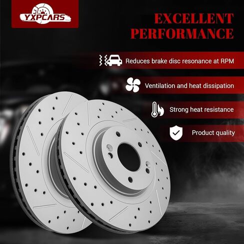 Ceramic Front Brakes Pad and Rotors Drilled Slotted Vented Replacement Disc Brake Kits for Kia Sorento 2014-2015,for Hyundai Santa Fe Sport 2013 2014 2015 2016 2.4L/2.0L in Kuwait