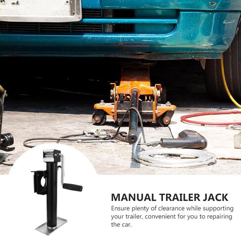 Manual Side Crank Stabilizer Jack 900kg Load Capacity with Support Bracket for Rv Trailer Camper and Boat Outrigger Black in Kuwait