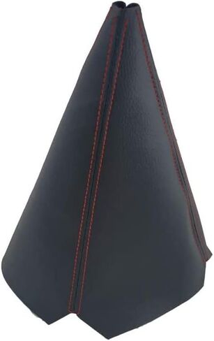 غطاء غبار لمقبض ناقل الحركة العالمي للسيارة، غطاء حذاء التحول، مصنوع من جلد البولي يوريثان الأسود مع درزات سوداء وزرقاء (أحمر) in Kuwait