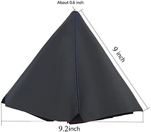 غطاء غبار لمقبض ناقل الحركة العالمي للسيارة، غطاء حذاء التحول، مصنوع من جلد البولي يوريثان الأسود مع درزات سوداء وزرقاء (أحمر) in Kuwait