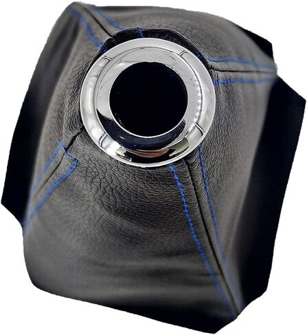 غطاء غبار لمقبض ناقل الحركة العالمي للسيارة، غطاء حذاء التحول، مصنوع من جلد البولي يوريثان الأسود مع طبقات سوداء وطبقات حمراء وطبقات زرقاء (أزرق/ABS) in Kuwait