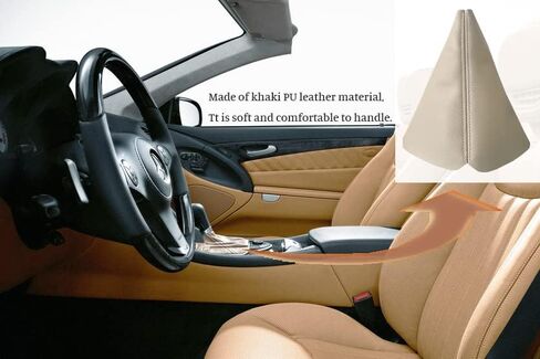 غطاء غبار لمقبض ناقل الحركة العالمي للسيارة، غطاء حذاء التحول، مصنوع من جلد البولي يوريثان مع طبقات كاكي (كاكي) in Kuwait