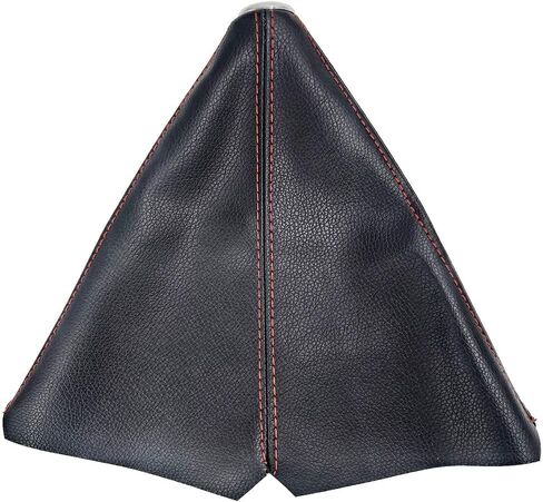 غطاء غبار لمقبض ناقل الحركة العالمي للسيارة، غطاء حذاء التحول، مصنوع من جلد البولي يوريثان الأسود مع طبقات سوداء وطبقات حمراء وطبقات زرقاء (أحمر/ABS) in Kuwait