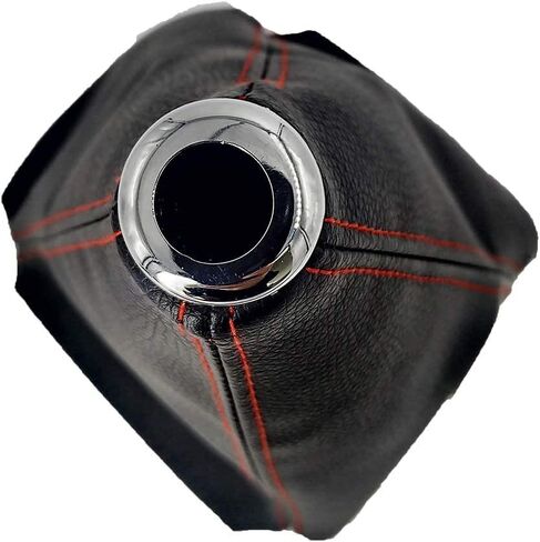 غطاء غبار لمقبض ناقل الحركة العالمي للسيارة، غطاء حذاء التحول، مصنوع من جلد البولي يوريثان الأسود مع طبقات سوداء وطبقات حمراء وطبقات زرقاء (أحمر/ABS) in Kuwait