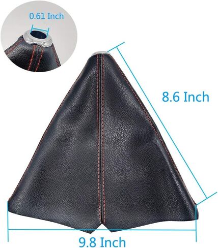 غطاء غبار لمقبض ناقل الحركة العالمي للسيارة، غطاء حذاء التحول، مصنوع من جلد البولي يوريثان الأسود مع طبقات سوداء وطبقات حمراء وطبقات زرقاء (أحمر/ABS) in Kuwait