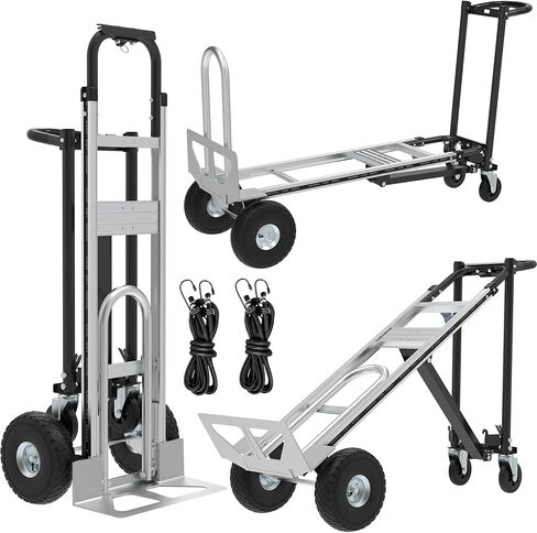 3 in1 Convertible Hand Truck, Folding Aluminum Hand Trucks 880lb Load Appliance Dolly, Heavy Duty Dolly Cart Converts Platform Cart, Portable Cart Luggage,Travel,Moving,Shopping,Office Use (Orange) in Saudi Arabia