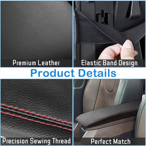 QianBao Compatible with Chevrolet Equinox/GMC Terrain 2010-2017 Leather Armrest Box Center Console Cover Protector Red Stitches in Saudi Arabia