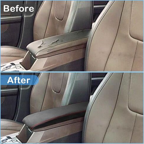 QianBao Compatible with Chevrolet Equinox/GMC Terrain 2010-2017 Leather Armrest Box Center Console Cover Protector Red Stitches in Saudi Arabia