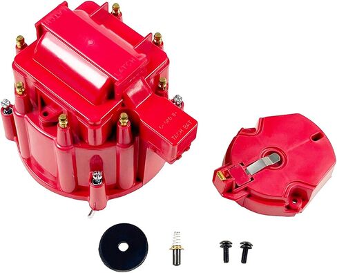 Red Male HEI Distributor Cap and Rotor Kit for K549 SBC 283 305 307 327 350 400 BBC 454 396 427 Compatible with Chevy Ford in Kuwait