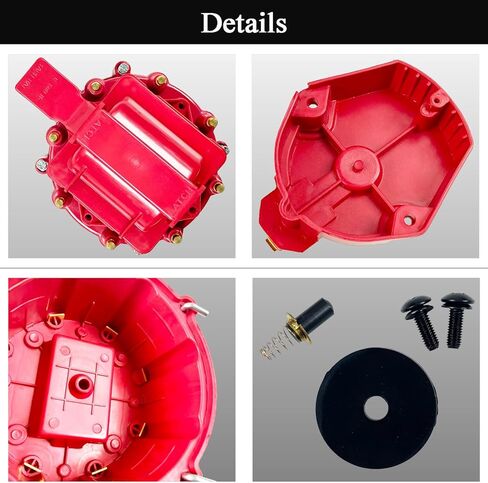 Red Male HEI Distributor Cap and Rotor Kit for K549 SBC 283 305 307 327 350 400 BBC 454 396 427 Compatible with Chevy Ford in Kuwait