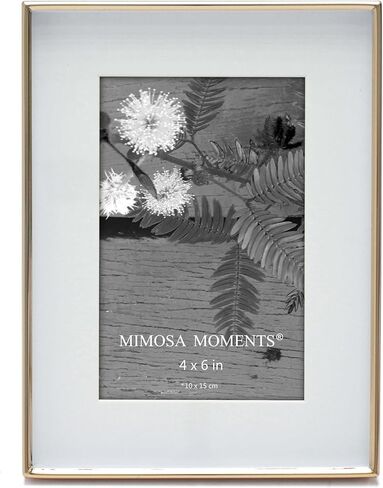 MIMOSA MOMENTS Silver 6x8 Metal Picture Frame with Mat for 4x6 Photo, Shadowbox Frame for Tabelop Photo Frame Display Horizontal or Vertical Photo in Kuwait