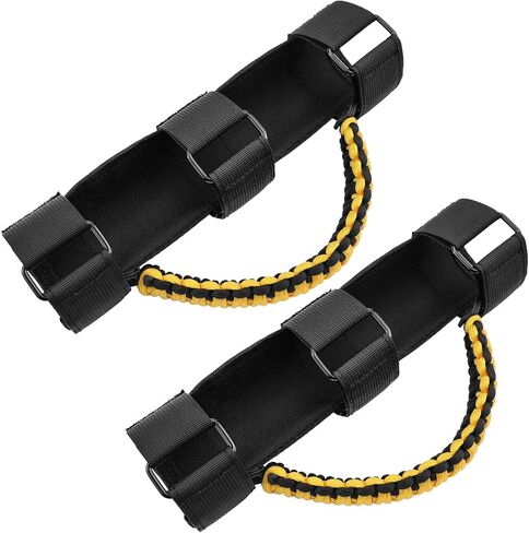 2 Pack UTV Grab Handles for 1.5-2 inch Bars- Roll Bar Grab Handles for UTV&ATV Compatible with Polaris RZR,Can Am,Kawasaki Mule,Honda Pioneer,Paracord Bar Handles,Black&Olive in Kuwait