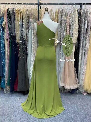 Chiffon One Shoulder Bridesmaid Dresses for Women Long Mermaid Pleated Formal Evening Party Gown in Saudi Arabia