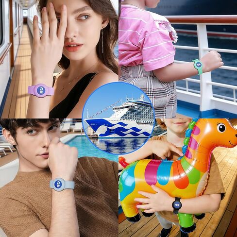 4 عبوات من حامل ميدالية Princess Cruise للأطفال والكبار، أساور معصم من السيليكون لميدالية كرنفال المحيط، مقاسين (S/M، M/L) سوار لأساسيات Princess Cruise 2026، أسود/أخضر/أرجواني/أزرق in Kuwait