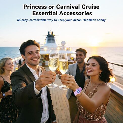 4 عبوات من حامل ميدالية Princess Cruise للأطفال والكبار، أساور معصم من السيليكون لميدالية كرنفال المحيط، مقاسين (S/M، M/L) سوار لأساسيات Princess Cruise 2026، أسود/أخضر/أرجواني/أزرق in Kuwait