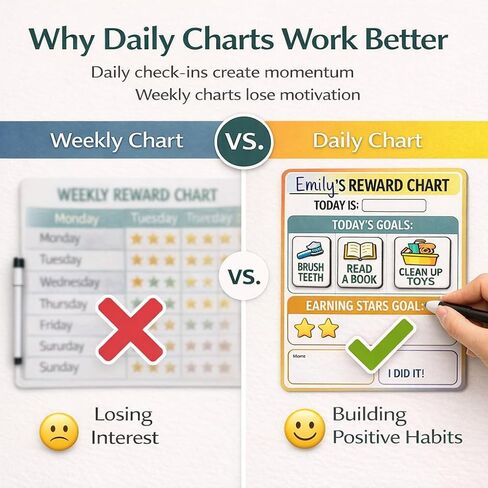Reward Charts for Toddlers – Magnetic Daily Routine & Behavior Chart for Kids, Positive Reinforcement System for Home & Classroom, 70 Magnets, Dry Erase Board in Saudi Arabia