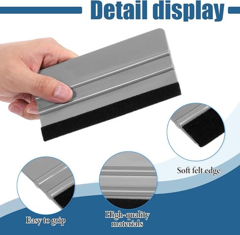20 Pcs Vinyl Squeegee Bulk, 4 Inch/6 Inch Felt Squeegee with 20 Pcs Black Felts Fabric Multipurpose Felt Edge Vinyl Scraper for Wallpaper Smoothing Tool, Car and Window Tinting (Blue, Gray) in Saudi Arabia