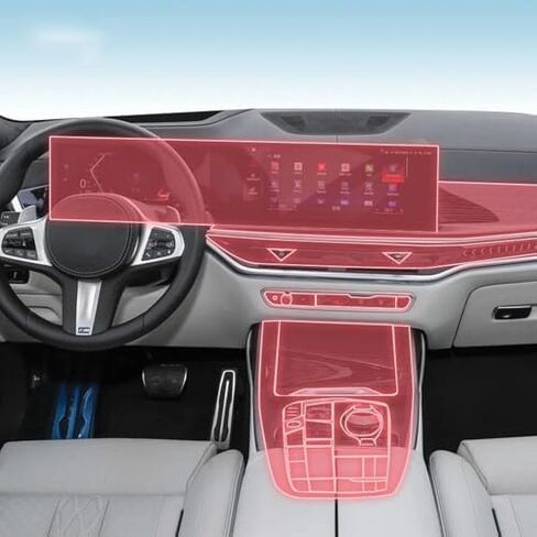 وحدة تحكم مركزية داخلية للسيارة شفافة من مادة TPU طبقة حماية مضادة للخدش شاشة LCD PPF، لسيارة BMW X5 X6 G65 G66 2024-2025 in Saudi Arabia