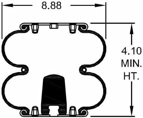 عبوتان من أكياس الزنبرك الهوائي المزدوجة الملتوية TORQUE (تحل محل Firestone 6902، W01-358-6902، Hendrickson 2630) (2 × TR6902) in Saudi Arabia