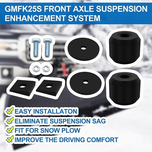 GMFK25S Front Axle Suspension Enhancement Bump Stops Compatible with 1996-2010 GMC & Chevrolet 1500 2500 3500 4WD,Black in Saudi Arabia