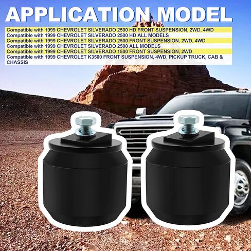 GMFK25S Front Axle Suspension Enhancement Bump Stops Compatible with 1996-2010 GMC & Chevrolet 1500 2500 3500 4WD,Black in Saudi Arabia